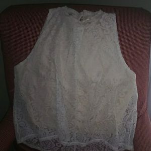 Love Fire lace crop top lined keyhole back closure